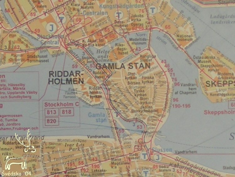 Mapa Stockholmu